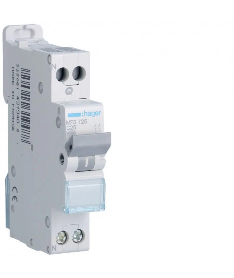 DISJONCTEUR 1P+N 3KA C-25A CON NEXION SANVIS 1MODULE