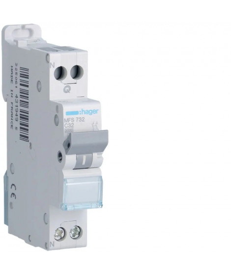 DISJONCTEUR 1P+N 3KA C-32A SANVIS 1M