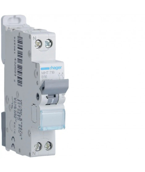 DISJONCTEUR 1P+N 4.5-6KA COURB E B 16A 1MODULE