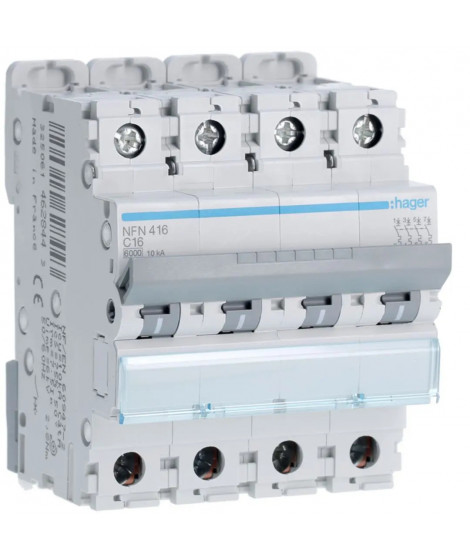 DISJONCTEUR 4P 6-10KA COURBE C 16A 4MODULES