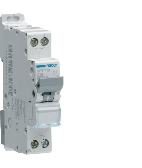 DISJONCTEUR 1P+N 6-10KA COURBE C - 16A 1 MODULE
