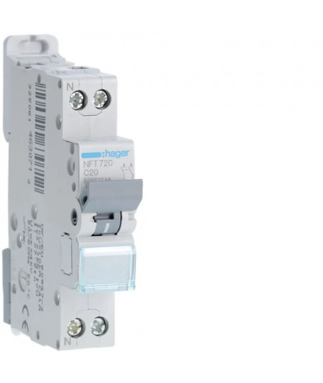 DISJONCTEUR 1P+N 6-10KA COURBE C - 20A 1 MODULE