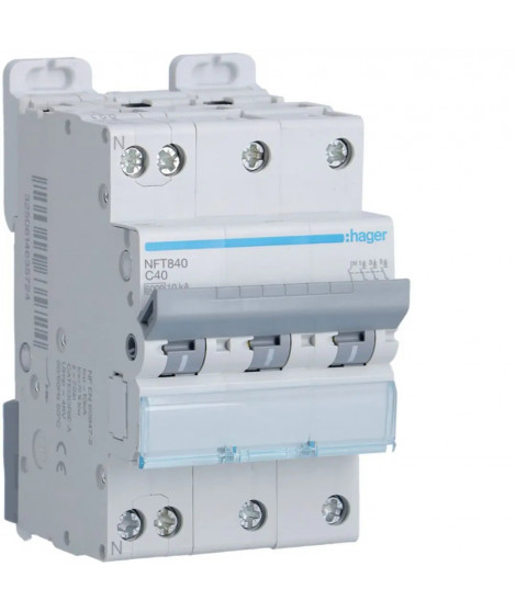 DISJONCTEUR 3P+N 6-10KA COURBE C - 40A 3 MODULES