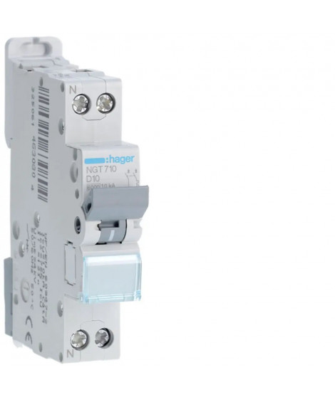DISJONCTEUR 1P+N 6-10KA COURBE D 10A 1MODULE