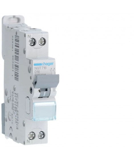 DISJONCTEUR 1P+N 6-10KA COURBE D - 16A 1 MODULE