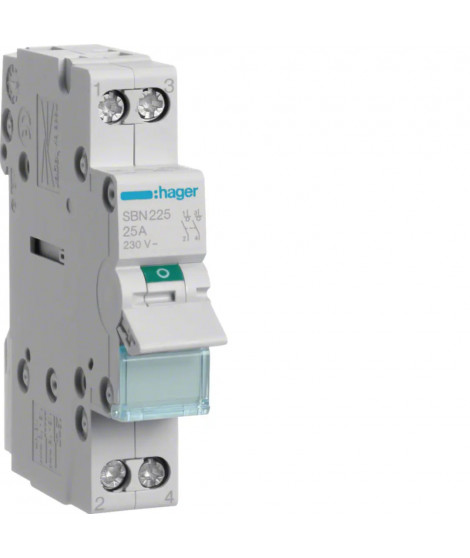 INTERRUPTEUR MODULAIRE 2 POLES 25A