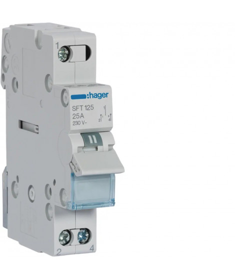 INVERSEUR MODULAIRE 1 POLE 25A POINT COMMUN AMONT I-0-II