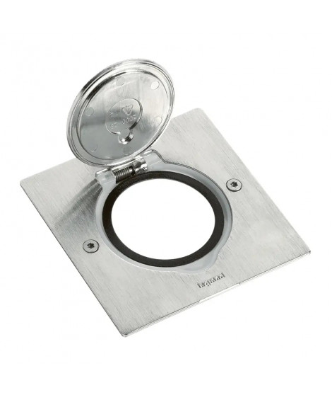 Platine de sol carrée à équiper de mécanisme Mosaic 1 poste - inox brossé