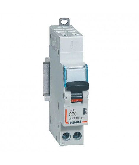 Disjoncteur DNX³ 4500 - auto/vis - U+N 230V~ 20A - 6kA - courbe C - 1 module