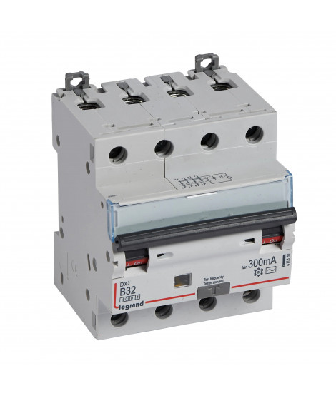 Disjoncteur diff DX³ 6000 -vis/vis- 4P 400V~32A - typeAC -300mA - courbe B -4 M