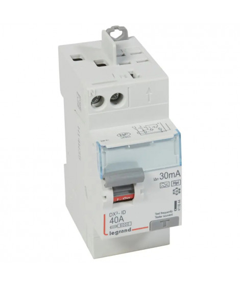 Interrupteur différentiel DX³-ID haut vis/haut auto 2P 230V~ 40A F 30mA - 2 mod