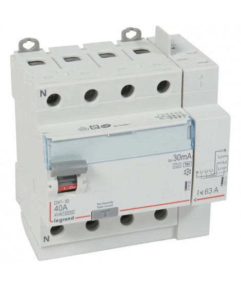Interrupteur différentiel DX³-ID haut vis/haut auto 4P 400V~ 40A F 30mA - 5 mod