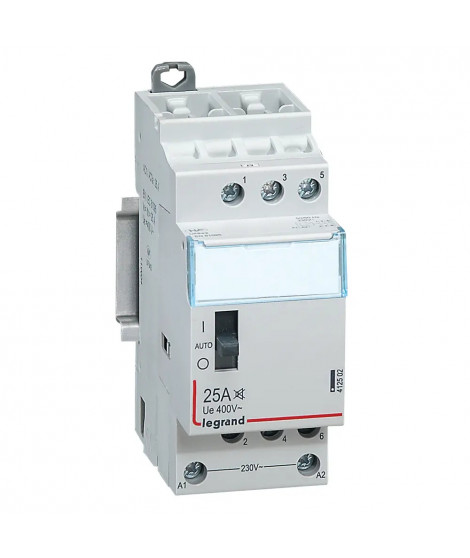 Contacteur domestique CX³ silencieux bobine 230V~ -3P 400V~ 25A - 3F -2 modules