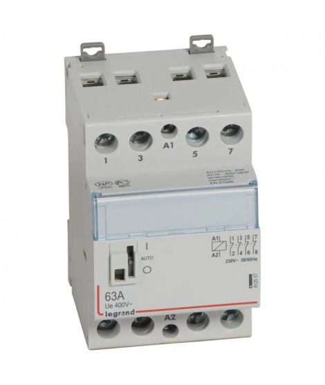 Contacteur de puissance CX³ bobine 230V~ - 4P 250V~ - 63A - 4O - 3 modules
