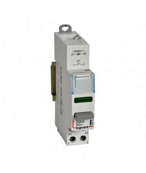 Poussoir modulaire - double fonction voyant 1 NO + LED vert 110/400V~~ -1 module