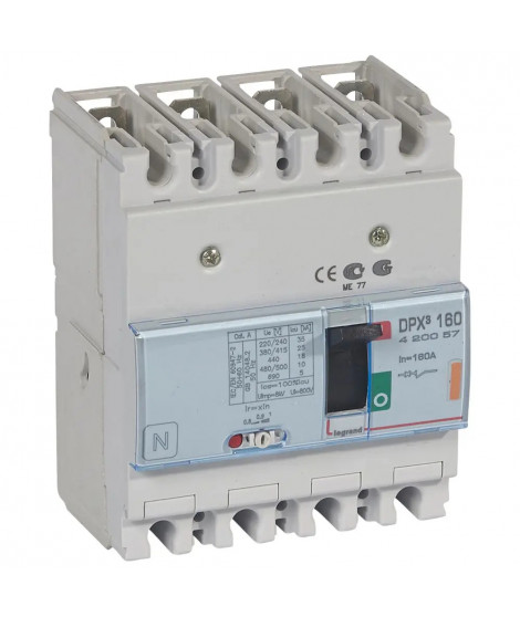 Disjoncteur magnétothermique DPX³160 pouvoir de coupure 25kA 400V~ - 4P - 160A