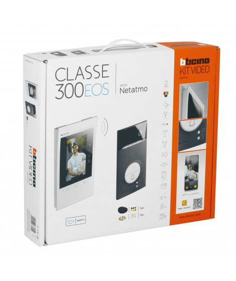 Kit portier connecté Classe 300EOS with Netatmo blanc 5" platine Linea 3000 noir