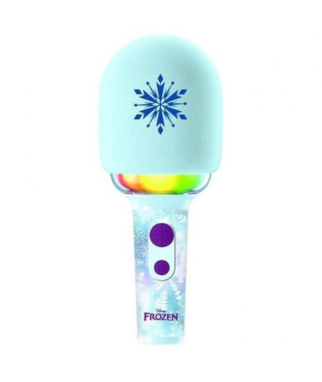 Lexibook - Microphone Karaoke Reine des Neiges - 3 modes et 4 effets sur la voix - Recharge USB-C - Bluetooth Sans fil