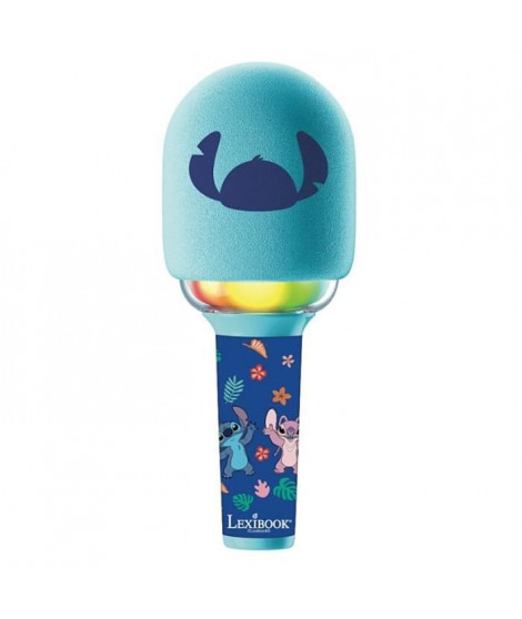Lexibook - Microphone Karaoke Stitch - 3 modes et 4 effets sur la voix - Recharge USB-C - Bluetooth Sans fil