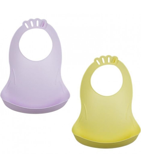 LOT DE 2 BAVOIRS BIBOU LILAS - CITRON