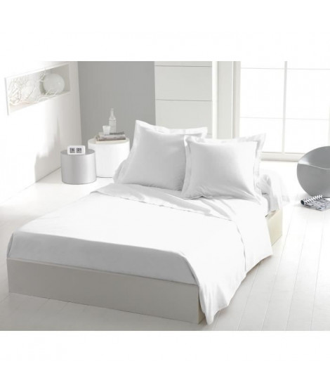 Drap plat - HOME LINGE PASSION - 180 x 290 cm - 1 personne - Blanc