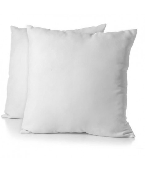 Lot de 2 taies d'oreiller - HOME LINGE PASSION - 63 x 63 cm - Blanc