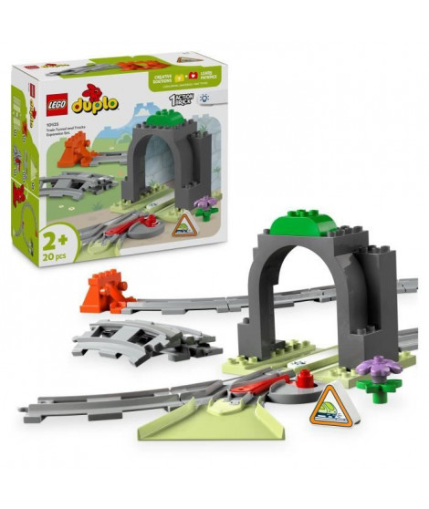 LEGO DUPLO Ma ville 10425 Set d'extension : Les rails et le tunnel du train - Jouet enfant