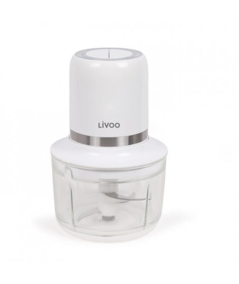 Hachoir électrique sans fil - LIVOO - 200 W - 2 vitesses - 1,2 L - 4 lames en acier - Blanc