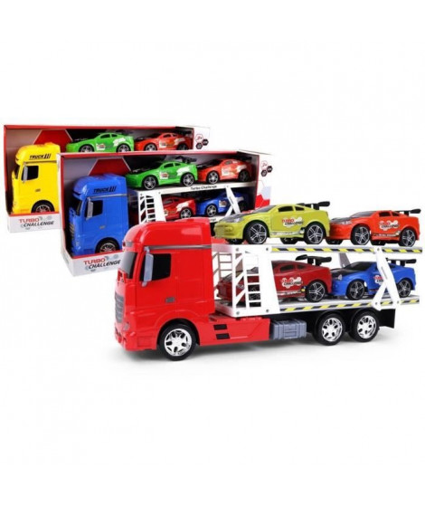 Camion Transport - TURBO CHALLENGE- Vehicules d'Interventions - 1/24 - Véhicule Friction - Couleur Aléatoire