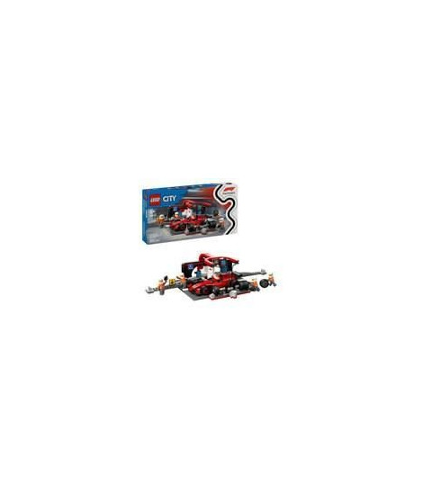 LEGO City 60443 Arret au stand de F1 avec voiture Ferrari - Jouet pour garçon des 6 ans