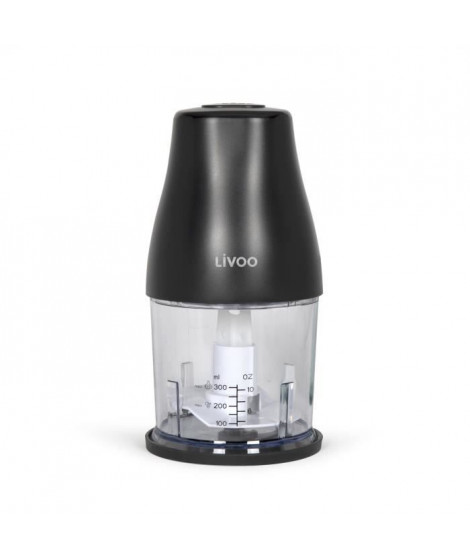 Hachoir - LIVOO - 300 ml - 400 W - 1 vitesse et fonction turbo -  2 lames en inox - Noir