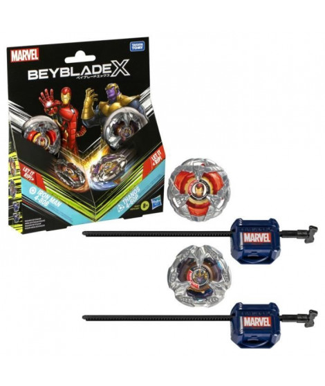 Beyblade X Multipack Toupie Iron Man 4-80B vs. Thanos 4-60B, Marvel , Des 8 ans