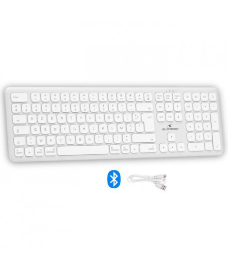 Clavier sans fil Bluetooth - BLUESTORK -  MAC - Full size - Compatible Mac - Blanc