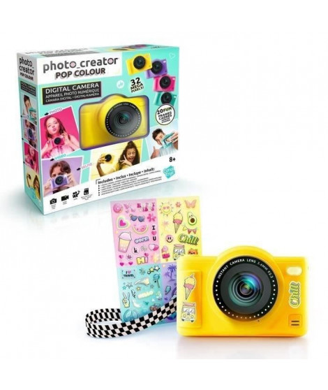 Canal Toys - Photo Creator -Appareil Photo Numérique Pop Couleur Jaune- Avec carte SD 32Go incluse