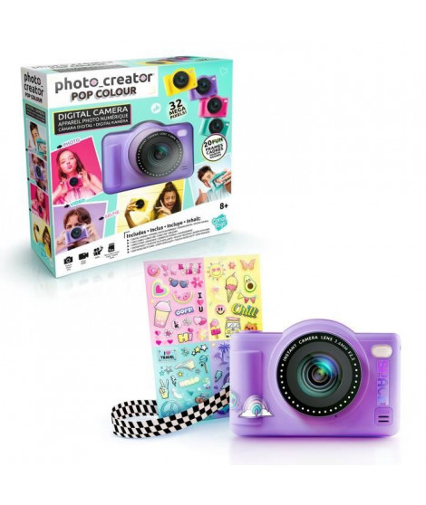 Canal Toys - Photo Creator -Appareil Photo Numérique Pop Couleur Violet- Avec carte SD 32Go incluse