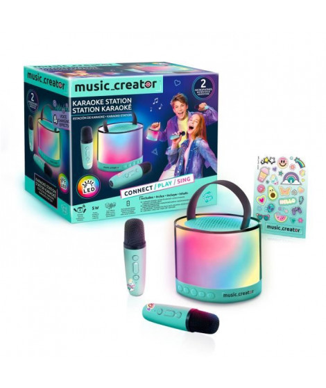 Canal Toys - Music Creator - Mini Station Karaoké - Enceinte lumineuse avec 2 microphones sans fil - INF 044