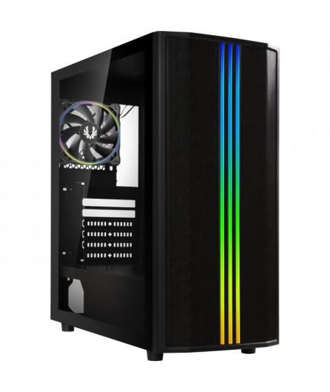 Boîtier PC - BITFENIX - Saber Mesh FRGB - Moyen tour - ATX - Noir - Verre trempé et façade Mesh