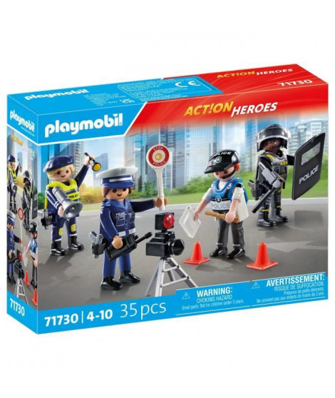 PLAYMOBIL 71730 Set métiers de la police : 4 policiers