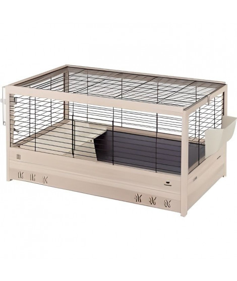 FERPLAST Cage ARENA 80 pour cochons d'inde - Bois de pin nordique - Normes FSC -  82 x 52 x 45,5 cm