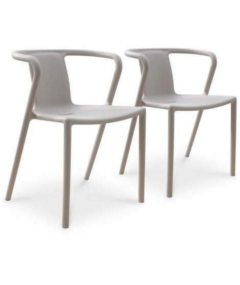 Lot composé de 2 fauteuils de jardin - CITY GARDEN - DIEGO-FT - Sable - Empilables