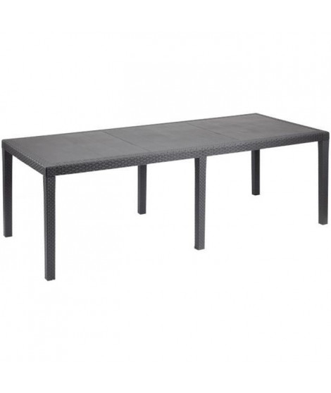 Table a manger outdoor Queen effet rotin - Anthracite - 220 x 90 x 72 cm
