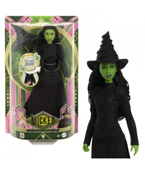Mattel-Wicked-Poupée Elphaba chantante avec habillages et accessoires - Wicked - HYM40