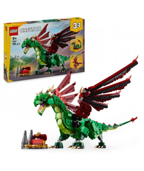LEGO Creator 31161 3-en-1 Le dragon médiéval - Jeu de construction pour garçon des 9 ans