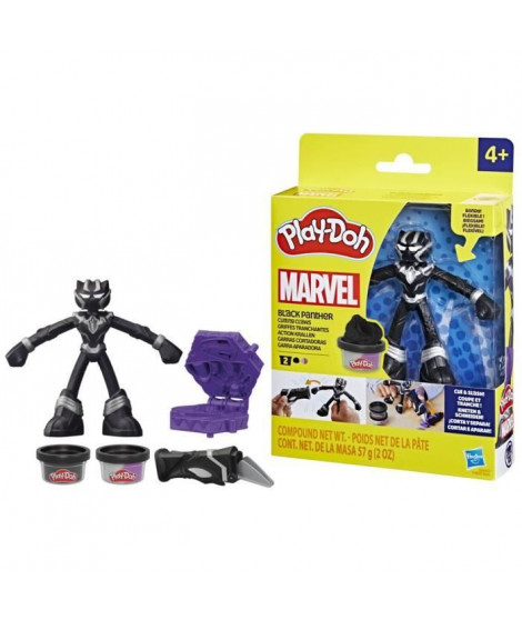 Play-Doh Black Panther, Griffes tranchantes avec figurine flexible et pâte a modeler, des 4 ans, Marvel