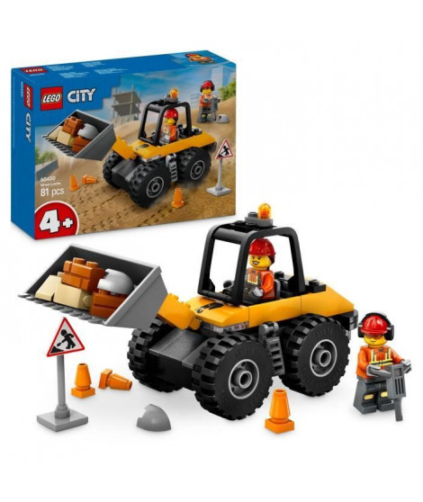 LEGO City 60450 La chargeuse de chantier jaune - Jeu de construction pour enfants 4 ans