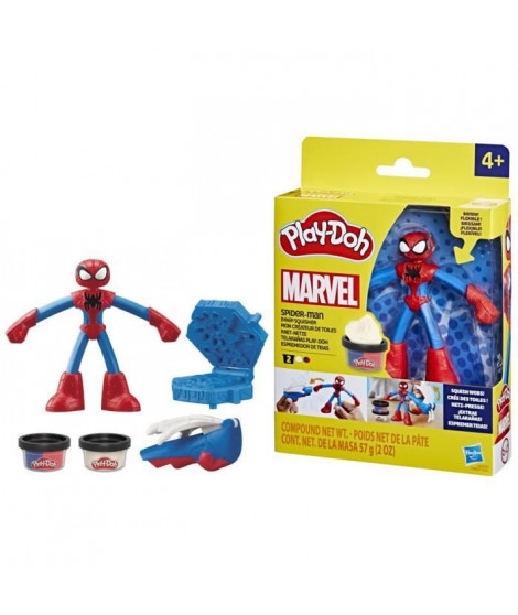 Play-Doh Spider-Man, coffret Mon créateur de toiles avec figurine flexible et pâte a modeler, des 4 ans, Marvel