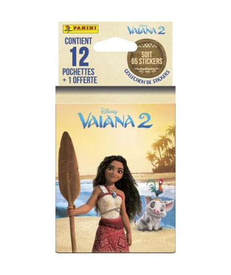Blister - PANINI - Vaiana 2 - 12 pochettes - 1 offerte - 65 stickers