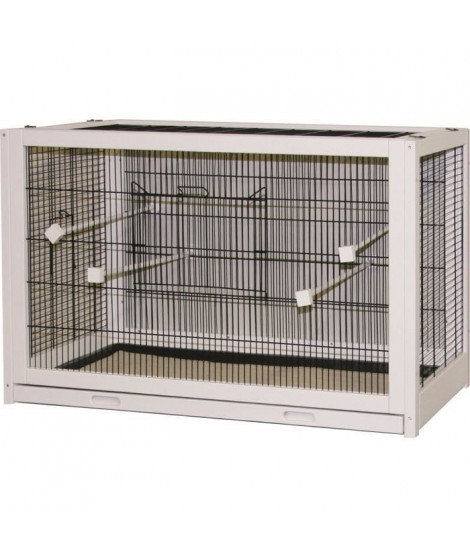 KERBL Voliere en bois 100x50x60cm - Blanc - Meuble non fourni - Pour oiseau