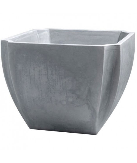 EDA Bac a Arbustes PALMEA Carré 110 L - avec Roulettes - Double Paroi - Réserve d'Eau Intégrée - 70 x 70 x 55 cm - Gris