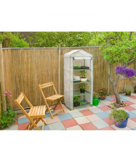 NATURE Serre de balcon avec étageres - H160 x 69 x 49 cm